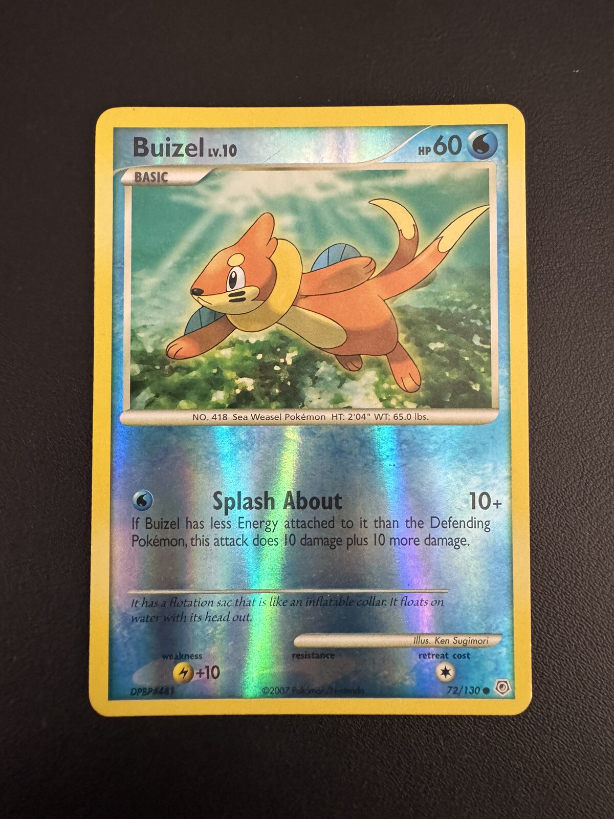POKEMON TCG BUIZEL 72/130 DIAMOND AND PEARL BASE SET REVERSE FOIL!!