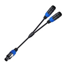 Flexible 1 Male to Dual Female Speakon Adapter Speaker Splitter Cable