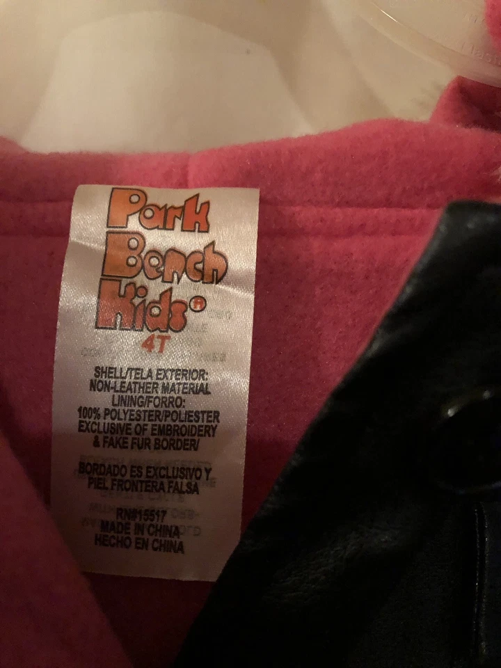 ДЕВОЧКИ ПАРК СКАМЕЙКА KIDS ЧЕРНЫЙ НЕ КОЖАНЫЙ МАТЕРИАЛ КУРТКА 2/КАРМАНЫ SZ 4T - Изображение 3 из 4