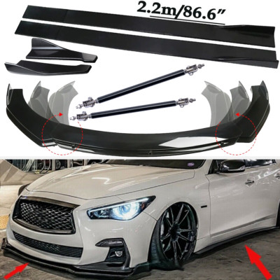 For INFINITI Q50 Q60 Q70 Front Bumper Lip Spoiler Side Skirts+Rear ...
