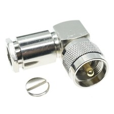 UHF Male PL259 Plug Right Angle Clamp For RG8 RG213 LMR400 Cable Connector