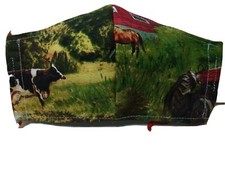 Adult Fabric Face Mask Reversable Washable Adult Handmade     Ship Daily