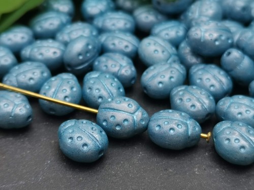 25 Czech glass ladybug animal beads 9 x 7 mm - 4 different colours - Picture 5 of 9