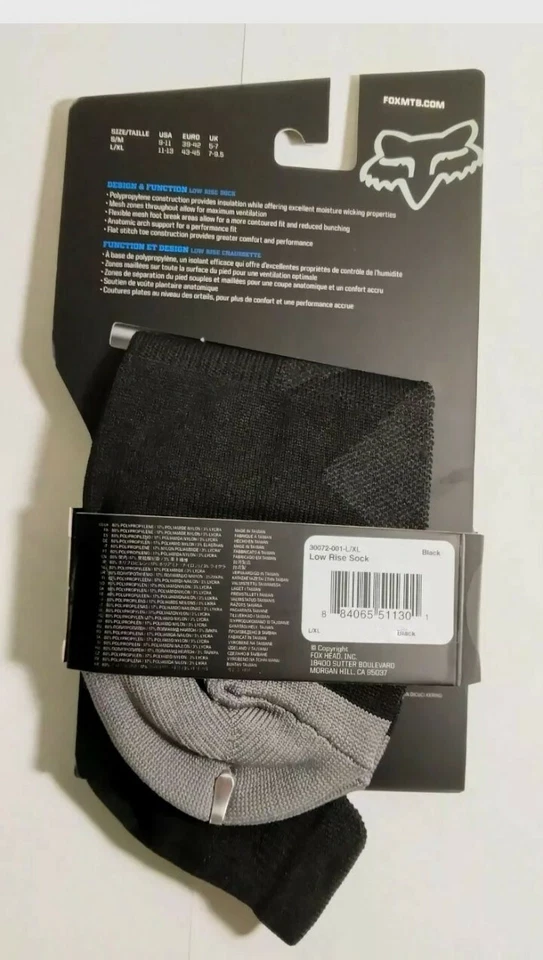 Calcetín de tiro bajo Fox Racing talla: L/XL color: negro Foto 2 de 3
