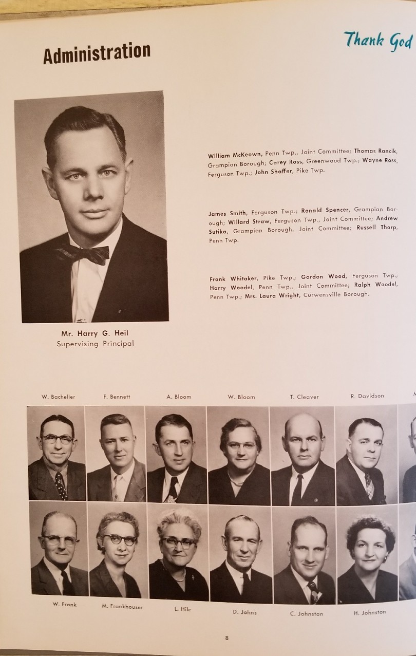 1957 Curwensville Joint High School "the Echo" yearbook Curwensville