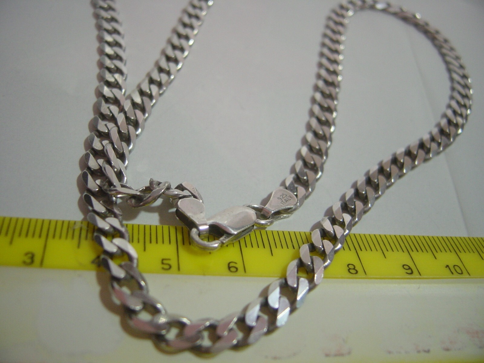 superb Solid Silver 20.5" curb necklace-vintage-b… - image 12