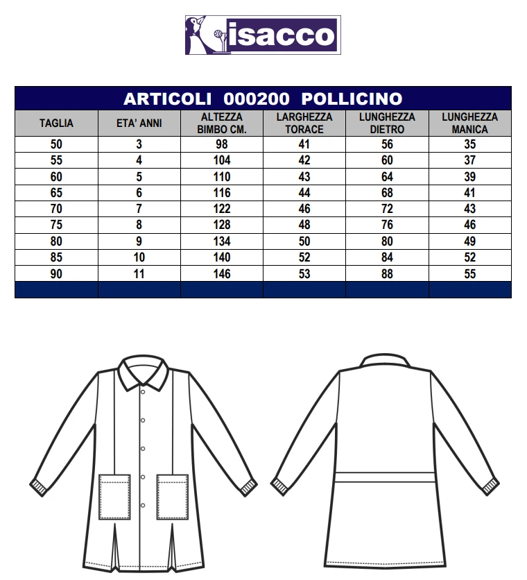 Isacco Grembiule POLLICINO Asilo Scuola Materna Unisex Grembiulino Bimbi 000264 - Изображение 2 из 2