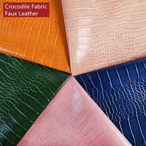 Tessuto fantasia alligatore ecopelle PU ecopelle materiale cucito per scarpe-cintura - Foto 1 di 39