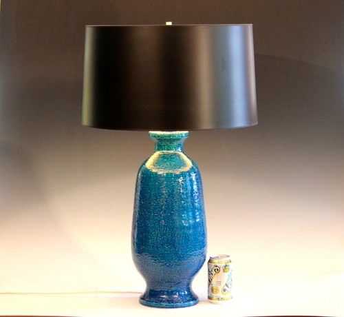 Big Bitossi Raymor Aldo Londi Vintage Italian Pottery Lamp Raymor Turquoise 30" - Picture 11 of 14