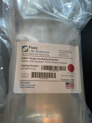 EZBio 437-0007-FLS 3 Pk 2000mL Capacity Single Use Bottle Assembly