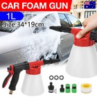 1L Car Wash Foam Gun Soap Sprayer Hose Lance Pipe Spray Bottle Cleaning Tool Kit