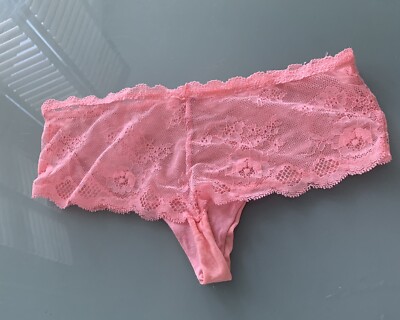 Pink lace French knickers lingerie- Size Small UK