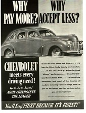 1941 Chevrolet Chevy Special Deluxe 4-door Sedan Vintage Print Ad 12 1941 Chevrolet Chevy Special Deluxe 4-door Sedan Vintage Print Ad 12