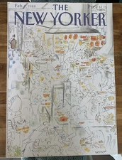 SEMPÉ.AFFICHE NEW YORKER.FEB 1.1988.FORMAT 40 X 60 CM.