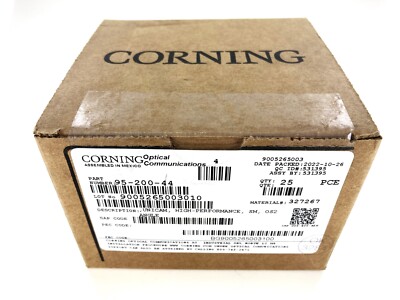 (BOX OF 25) Corning 95-200-44 Unicam Connector Pretium SC SM OS2 APC Polish, NEW