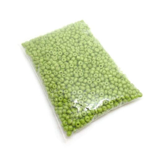 Opaque Olive Green Seed Beads Glass - 3mm Size 8/0 50g/1400pcs Tiny Filler Beads - Picture 3 of 4
