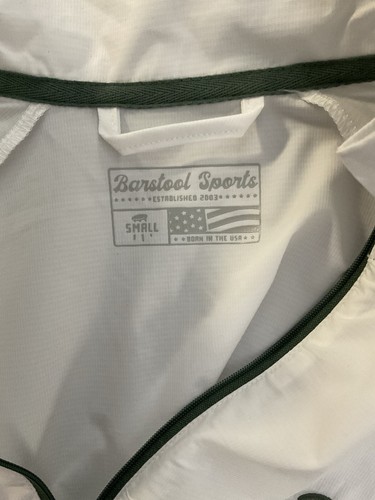 Barstool 1/4 Zip DAD Short Sleeve Windbreaker Men Sz Small White/Faded Green NWT - Picture 5 of 12