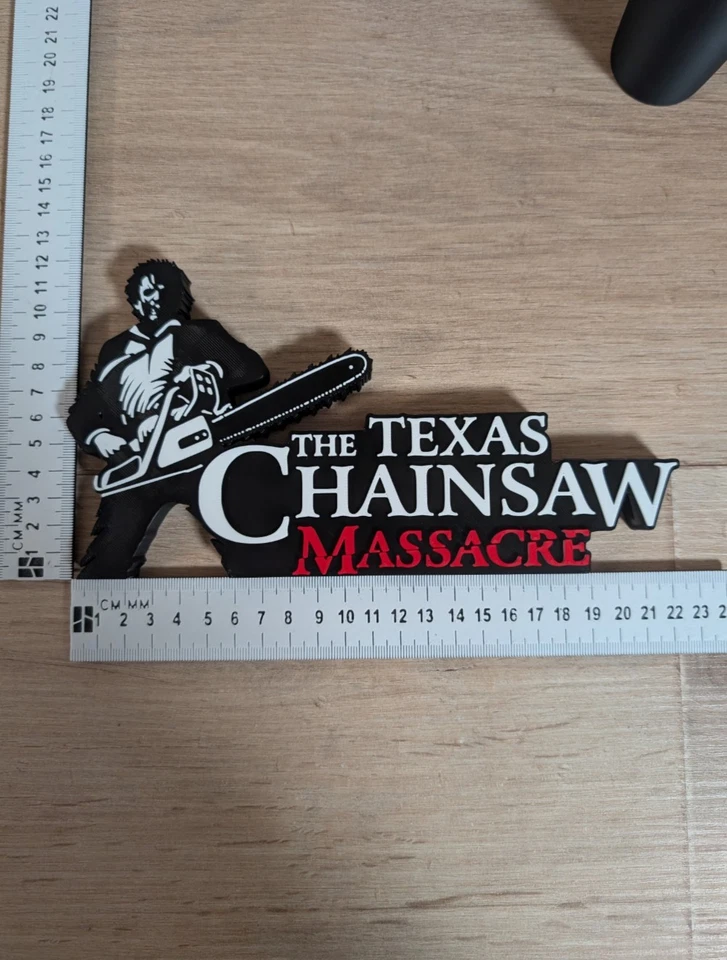 Texas Chainsaw Massacre Logo 3D Leatherface Massacre à la Tronçonneuse Déco... - Photo 4/4