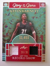 2025 Leaf Glory of the Game Basketball Kevin Garnett Let the Record Show 20/35