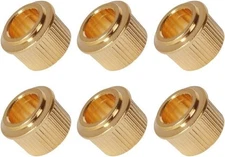 StewMac 10.5mm Round Guitar Conversion Bushings, Gold, Set of 6