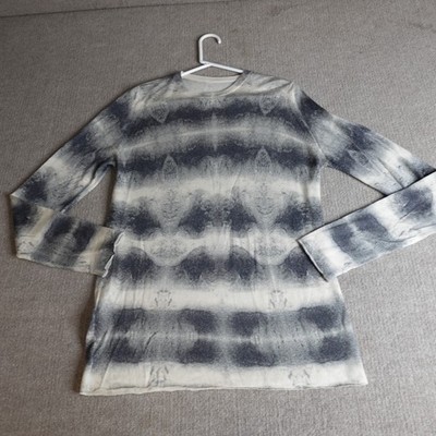 Lucien Pellat-Finet Womens Sweater Large Blue Beige Cashmere Silk Made in Italy