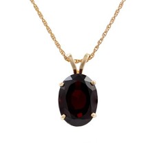 8.5 Carat Garnet Yellow Gold Pendant Necklace