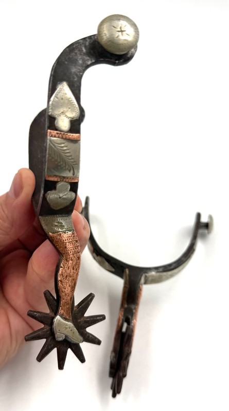 Vintage Western Cowboy Gal Leg Spurs NO STRAPS - Mixed Metal Silver, Copper