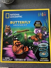 NEW NATIONAL GEOGRAPHIC Butterfly Growing Kit - Butterfly Habitat Kit STEM