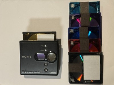 Sony Walkman Net MD MiniDisc Recorder MZ-NE410 Black w/ MiniDiscs