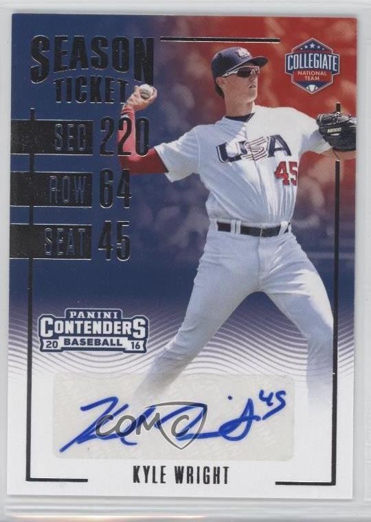 2016 Panini Elite Extra Edition USA Baseball Contenders Kyle Wright Auto 0g4