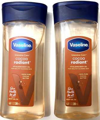 Vaseline Intensive Care cocoa Radiant 6.8oz Body Oil Gel *LOT OF 2*