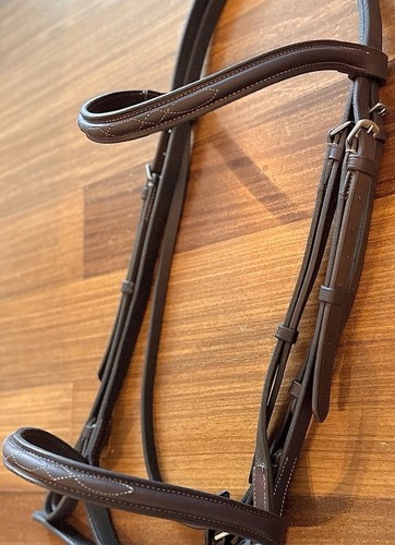 Horse Country Tack Fancy Stitched Bridle Brown Extra Full (Edgewood quality)