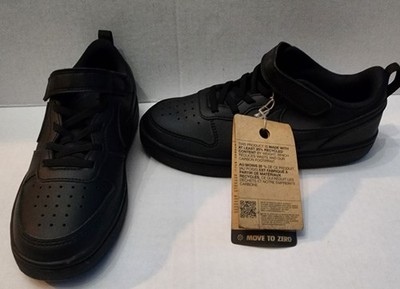 Nike Kid's Court Borough Low Recraft Shoes - Triple Black - Size 12c