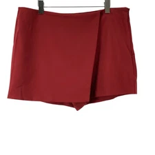 Francesca's Burgundy Skort Women's XL Wrap Front Tailored Style NWT