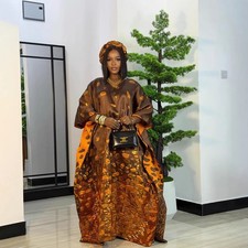 African Printed Dashiki Dress Women Long Kaftan Plus Size Loose Party Gown Dress