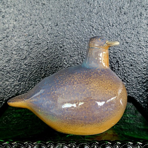 Vintage Studiokeramik Strand Meer Vogel blau lila Tropfglasur - Bild 2 von 8