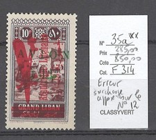 Grand Liban - Yvert 35A** - ERREUR - Surcharge apposée sur timbre  PA n12-