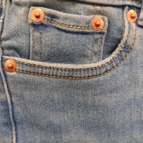 Levi's 726 Flare Girls 7 High Rise Adj. Waistband Light Wash Jeans AA4 - Picture 5 of 9
