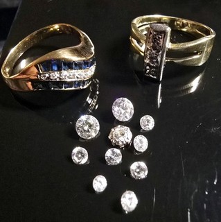 2 Echtschmuck Ringe Mit Edelsteinen 10 Edelsteine [1.65] Karat Nachlass ××