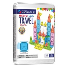 Magna-Tiles Micromags Juego de Viaje Deluxe 55 Piezas Juego de Construcción Magnética El