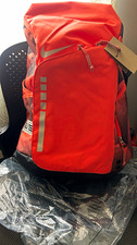Nike Orange Solid Backpack, Zip Closure, Reflective Details, Unisex Adults