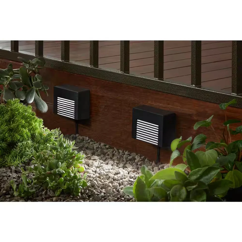 2 PACK- Hampton Bay Hubspace Smart Color Change Deck Lights 1009-913-060 Black  - Image 2 of 4