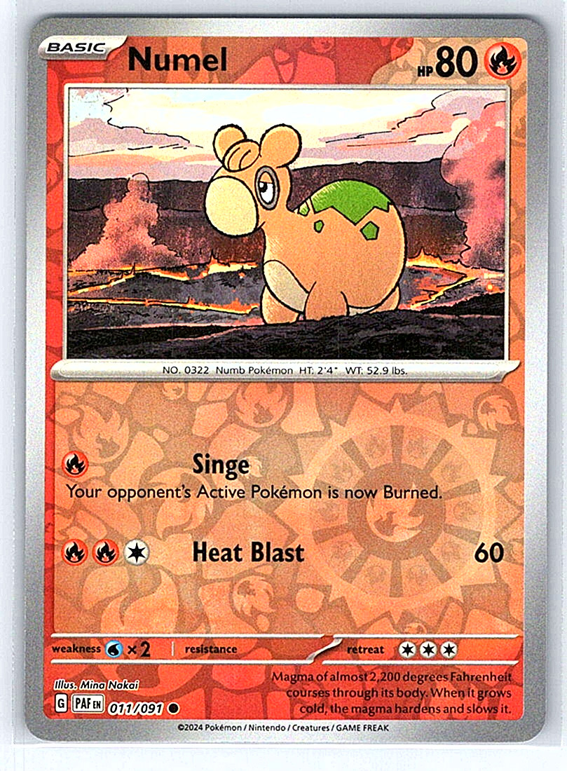 Numel 011/091 Paldean Fates NM or LP Pokemon Card