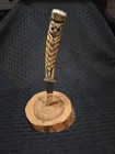 TED MILLER Handmade Custom Knife Stag Handle with Turquoise Inlays, Custom Stand — photo 10