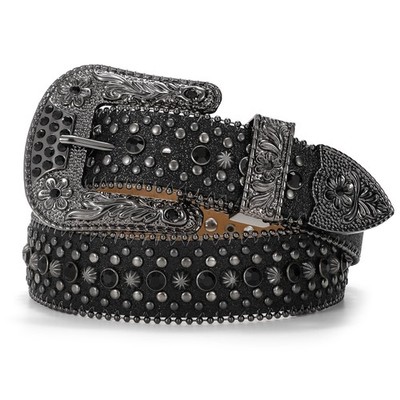 Sparkly Rhinestone Bling Belt for Women & Men - Western Cowboy Style Accessory