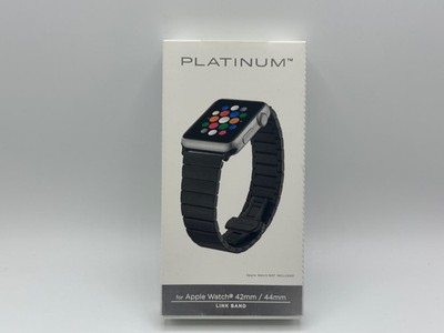 Platinum Link Stainless Steel Band for Apple Watch 42/44mm Black PT-AWB42BLB