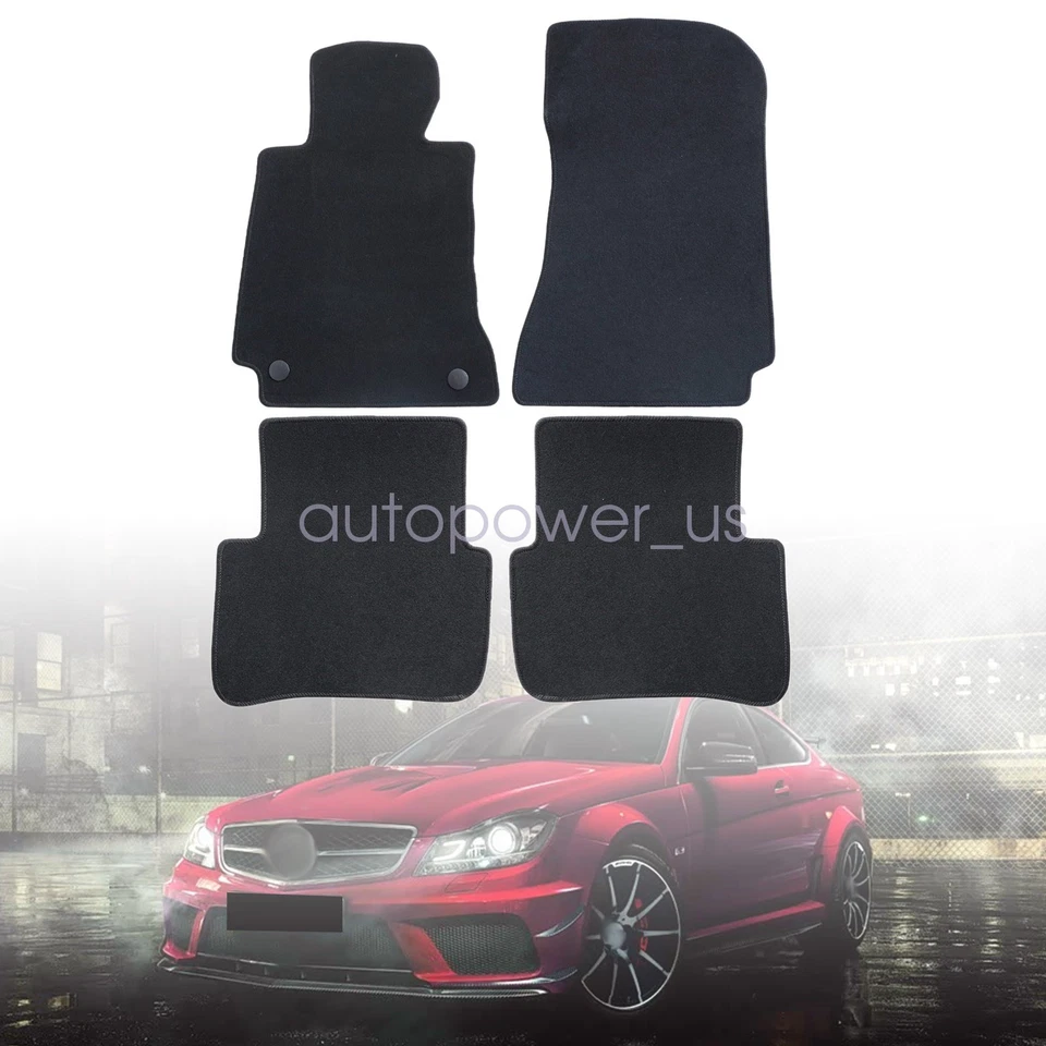 Floor Mats Carpet For 2010 2011 2012 2013 2014 Mercedes Benz C-Class W204 Velour - Image 2 of 4