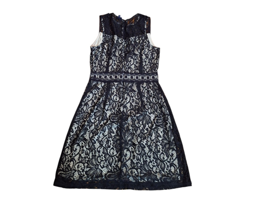 Disney La Bella e la Bestia Vestito Smanicato Nero Pizzo Sovrapposizione Donna XS Fata