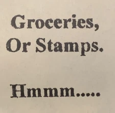 Rubber Stamp Groceries, Or Stamps. Hmmm….. Cling 