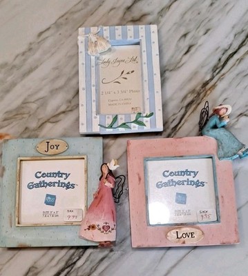Russ 3D Figure COUNTRY GATHERINGS JOY Love 3x3 Picture Photo Frame Lot NOS